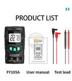 Mastfuyi FY105A AC/DC LCD Digital Multimeter Voltmeter Ammeter Ohm Tester High Safety Handheld Meter Digital Multimeter