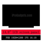 Replacement New Display NV140WUM-N4B Laptop LCD Screen Panel Matrix 1920*1200 EDP 30 Pins