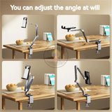 Long Arm Tablet Phone Holder Stand Aluminium Alloy 360 Rotation Folding Desktop Phone Holder Shooting Elongated Bed Holder