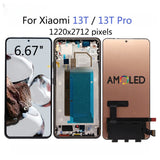 Replacement AMOLED Display Touch Screen With Frame for Xiaomi 13T / 13T Pro 2306EPN60G 23078PND5G