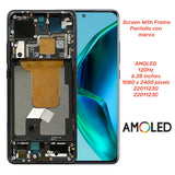 Replacement AMOLED Display Touch Screen With Frame For Xiaomi 12 2201123G 2201123C