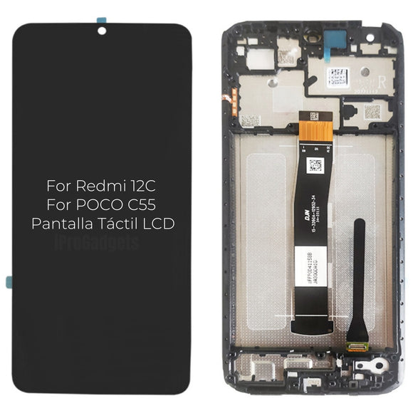 Replacement LCD Display Touch Screen With Frame For Xiaomi Redmi 12C 22120RN86G POCO C55 22127PC95I