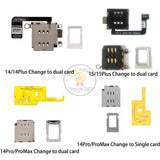 Wylie eSim to Dual Card Flex Ca‮lb‬e for iPhone 14 15 Pro Max Plus eSim to Single Sim Card Slot Tray No N‮ee‬d Separation Parts