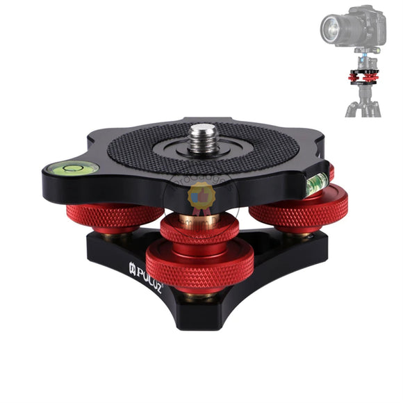 Puluz Tri-wheel Adjustable Leveling Camera Base Aluminum Alloy Ball Head for DSLR Camera Tripod Head Accessories