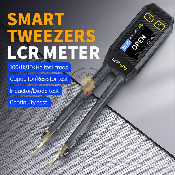 Fnirsi LCR-ST1 Smart Tweezer LCR SMD ESR Mini Tester Resistance Capacitance Inductance Continuity Diode Test Measurement Tools