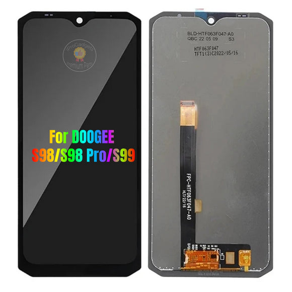 Replacement LCD Display Touch Screen Assembly For DOOGEE S98 S98 Pro S99 Black