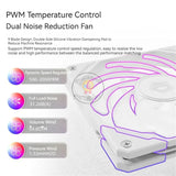 ID-COOLING NO-12015-XT 15mm Super Slim ITX PC Case Fan 120mm ARGB PWM Temperature Control Water Cooling Chassis Cooling Fan