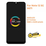 Replacement AMOLED Display Touch Screen Assemnbly For Infinix Note 12 5G X671