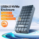 Maiwo USB 4.0 40Gbps M.2 NVMe SSD Enclosure Compatible M2 To Type-c 4.0 8TB Solid State Drive Case with Thunderbolt 4/3 Hard Box