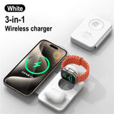 Wekome 3-in-1 Wireless Charger Magnetic Fast Charging Station with Mirror for iPhone 15 14 Pro Max Watch Airpods WP-U172