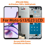 Replacement LCD Display Touch Screen With Frame Assembly For Motorola Moto G13 G23
