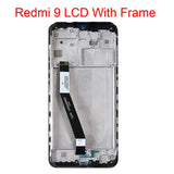 Pantalla táctil LCD de repuesto con marco para Xiaomi Redmi 9 M2004J19G M2004J19C