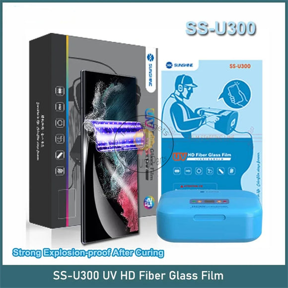 Sunshine SS-U300 UV Film Mobile Phone Tempered Glass Screen Protetcors for 890C Cutting Machine Hydrogel Movies Sheets 25Pcs/Box