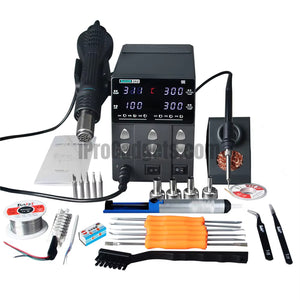 SUGON 202 2 IN 1 Soldering Station LED Display Adjustable Temperture Air Volume Electric Soldering Iron BGA Rework Station