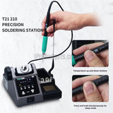 SUGON 210 T21 Precision Soldering Iron Station Handle Fast Heating Silicone High-temperature Resistant 716°F 3 Seconds Heat-up