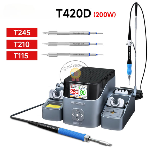 AiXun T420D Dual Channel Smart Soldering Station Intelligent Temperature Control HD Liquid Crystal Display Repair Solder Tools