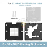 Amaoe Middle Layer Planting Tin Platform Set for Samsung S23Ultra SM-918U Strong Magnetic 0.12mm BGA Reballing Stencil Kit