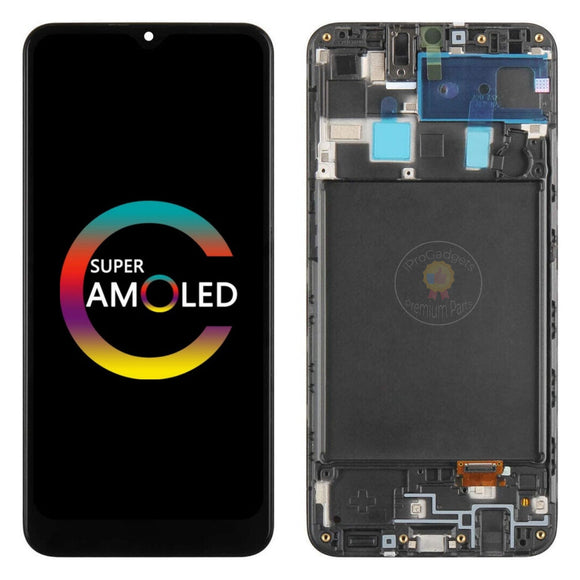 Replacement AMOLED Display Touch Screen With Frame for Samsung Galaxy A20 SM-A205F SM-A205