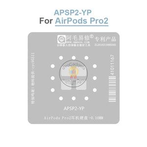 Amaoe BGA Reballing Stencil for AirPods Pro2 Earphone Hard Drive Repair Planting Tin Platform with Magnet Base Location Plate APSP2-YP