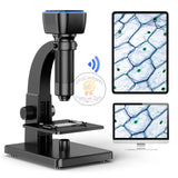 Digital Microscope 2000X HD WiFi Dual Lens Portable Multi-Angle Camera Microscope for Welding Circuit Board Maintenance