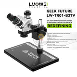 Luowei TR01-B3TV Trinocular Stereo Microscope 7-50X Microscope HD Continuous Zoom Microscope