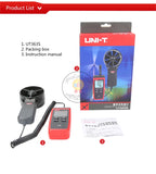 UNI-T UT363S Mini Anemometer Wind Speed Temperature Tester LCD Display Air Flow Speed MAX/AVG Measurement Wind Level 1~12