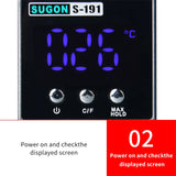 SUGON S-191 Soldering Iron Tip Temperature Tester Portable LCD Digital Display With Temperature Tester 4 PCS Lead Free Sensors