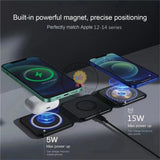 3 in 1 Magnetic Wireless Charger Pad Foldable for iPhone Apple Watch AirPods Fast Charging Dock Station