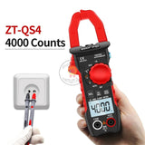 ZOYI ZT-QS4 6000 Counts True RMS Capacitance NCV Ohm Hz Transistor Digital Clamp Meters Multimeter 600A Tester AC/DC Current