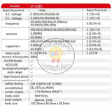 NI-T UT118C Pen-Type Meter True RMS AC/DC 600V Mini Digital Multimeter Electrical Tool Resistance Capacitance Frequency Diode