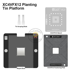 Amoae XC4VFX12 BGA Reballing Stencil Set for SFG363DGQXXXX 0.20mm Planting Tin Platform Steel Mesh Template Kit