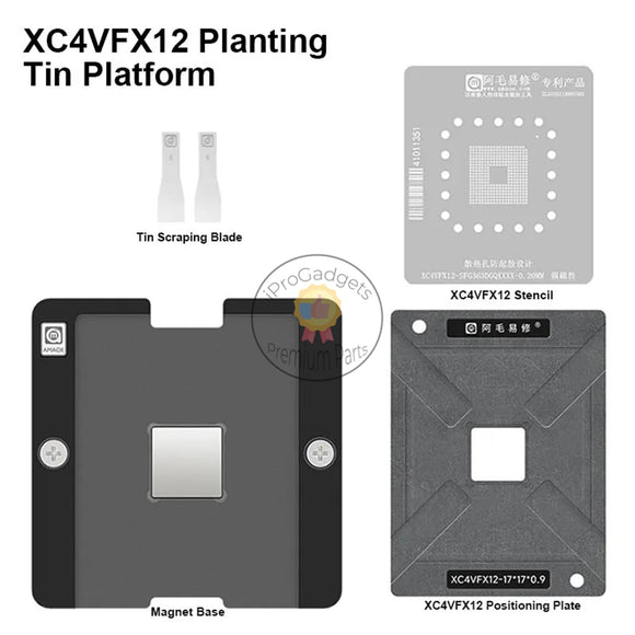 Amoae XC4VFX12 BGA Reballing Stencil Set for SFG363DGQXXXX 0.20mm Planting Tin Platform Steel Mesh Template Kit