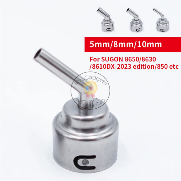 Sugon 45 Degree Curved Nozzle Set 5mm/8mm/10mm for 8650/ 8630/8610DX-PRO Hot Air Soldering Station