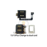 Wylie eSim to Dual Card Flex Ca‮lb‬e for iPhone 14 15 Pro Max Plus eSim to Single Sim Card Slot Tray No N‮ee‬d Separation Parts