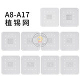 Wuyier G A8~A17 CPU IC BGA Reballing Stencil Platfrom for iPhone 6-15 Pro Max Mainboard Chip Repair Welding Tin Template Fixture