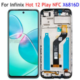 Replacement New Display With Frame for Infinix Hot 12 Play NFC X6816 X6817 X6816D LCD Touch Screen Digitizer Assembly