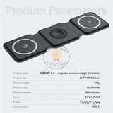 3 in 1 Magnetic Wireless Charger Pad Foldable for iPhone Apple Watch AirPods Fast Charging Dock Station