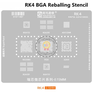 Amaoe RK4 0.15mm Rockchip Chips Series BGA Reballing Stencil for RK3308H / PX30 / X2600 / ADS1294R