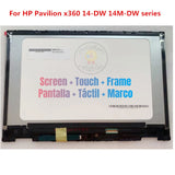 Replacement LCD Touch Screen With Frame Assembly For HP Pavilion X360 14-DW 14M-DW Series 14M-DW1023DX