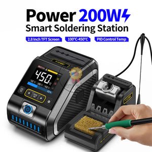 Fnirsi DWS-200 200W Rework Soldering Station C210/C245 Handle with Soldering Helping Hand Electronic Welding Repair Solder Tools