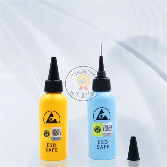 60ML ESD Dispenser Plastic Solvent Needle Bottle Durable and Strong Sealing for Glue Removal Liquid Flux Rosin Bottle 2PCS/Set