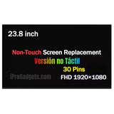 Replacement New Display MV238FHM-N50 23.8-inch Full HD LCD Screen Panel