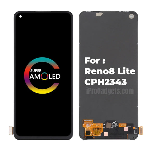 Replacement New Display for OPPO Reno8 Reno 8 Lite CPH2343 5G AMOLED Touch Screen Digitizer Assembly