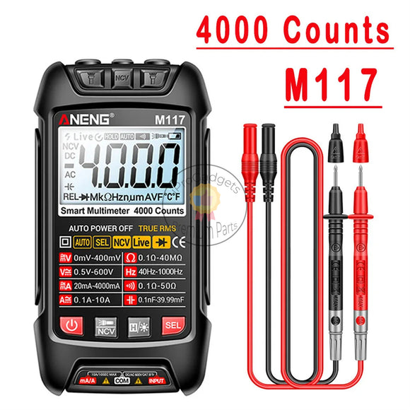 Aneng M117 Multimeter Smart Digital 4000-Count AC/DC Current Voltage Multimetro Professional Multifunction Tester Meter Tools