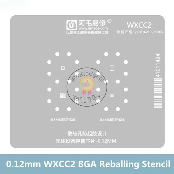 Amaoe WXCC2 0.12mm Wireless Device Memory Chips Multi-Pitch BGA Reballing Stencil