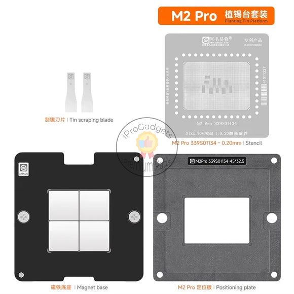 BGA Reballing Stencil for Macbook M2 Pro CPU 339S01134 Directly Heating Precision