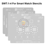 Amaoe SWT1-4 BGA Reballing Steel Mesh Stencil Template for Smart Watch SL8521E/MSM8909W SL8521E/RK3566 Solder Tin Net