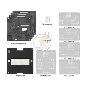 Amaoe Magnetic Middle Layer Reballing Platform/Stencil for iPhone X-15 Pro Max Planting Tin Stencil Set