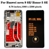 Replacement LCD Display Touch Screen With Frame Assembly For Huawei Nova 9 SE JLN-LX1 JLN-LX3 RMX2190