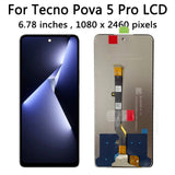 Replacement LCD Display Touch Screen Assembly for Tecno Pova 5 Pro LH8n Black